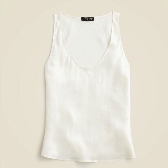 J. Crew Women’s Scoopneck Tank Top in Textured Satin Size 3X #CB797 - Picture 1 of 5